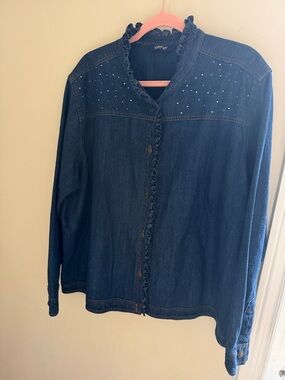 krazy kat Dark Blue Denim Jacket/shirt with Blue Accent Studs.
